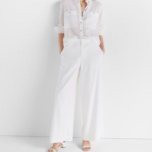 Club Monaco Wide Leg Trouser in White